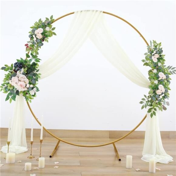 Arch Drapes for Wedding Arch Draping Fabric 2 Panel Sheer Backdrop Curtain - Picture 5 of 8